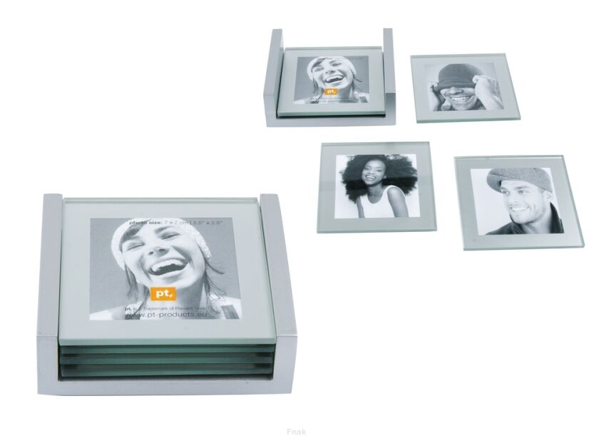 Srebrne podkładki na stół PT z ramkami na zdjęcia - PRZECENA