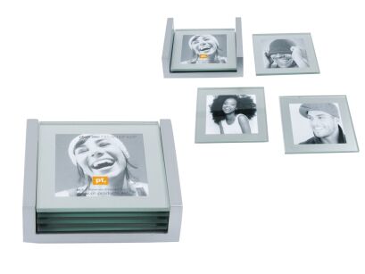 Srebrne podkładki na stół PT z ramkami na zdjęcia - PRZECENA