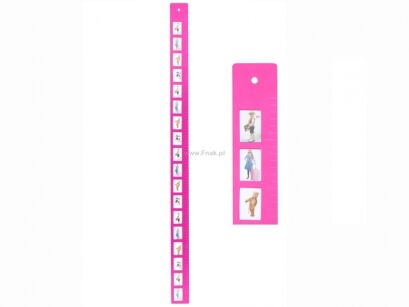 Miarka wzrostu dziecka z magnetycznymi ramkami na zdjęcia różowa J.I.P - PRZECENA