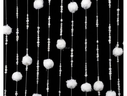 Kurtyna PT Beads Pom Pom biała - PRZECENA