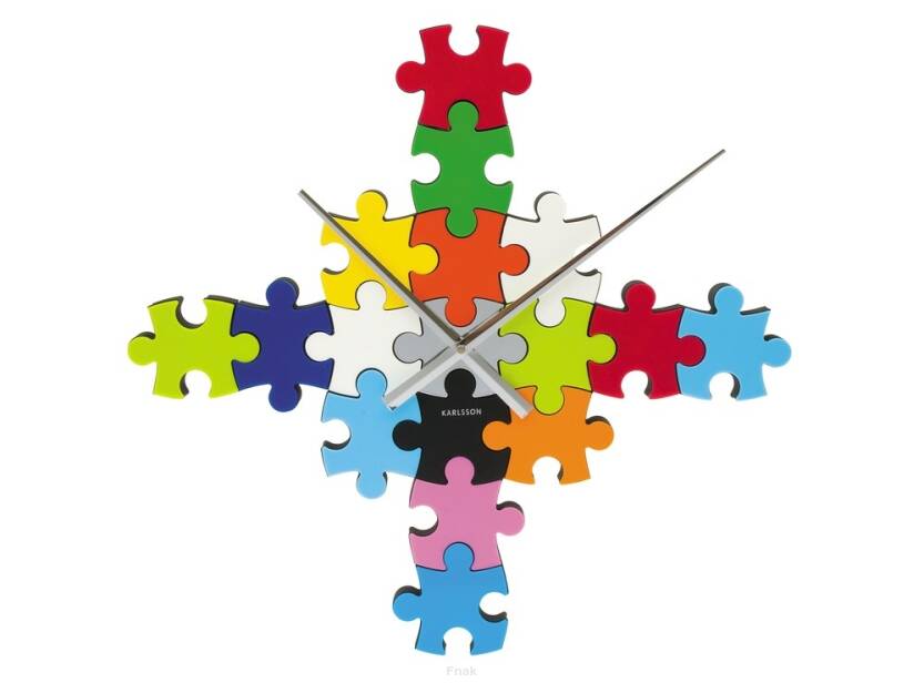 Wall clock KARLSSON Do It Yourself Puzzle multi-coloured