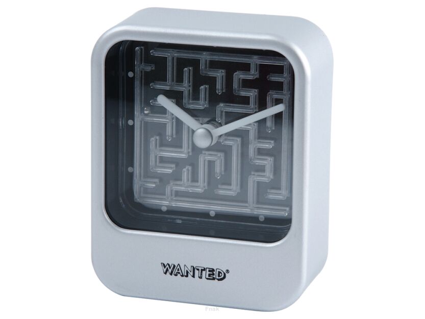 Zegar biurkowy Time To Get Lost srebrny WANTED
