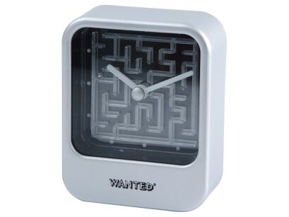 Zegar biurkowy Time To Get Lost srebrny WANTED